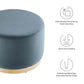 Tilden Large 23’ Round Performance Velvet Upholstered Ottoman - No Shipping Charges MDY-EEI-6646-ALA-NAT