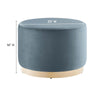 Tilden Large 23’ Round Performance Velvet Upholstered Ottoman - No Shipping Charges MDY-EEI-6646-ALA-NAT