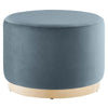 Tilden Large 23’ Round Performance Velvet Upholstered Ottoman - No Shipping Charges MDY-EEI-6646-CAB-NAT