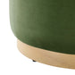 Tilden Large 23’ Round Performance Velvet Upholstered Ottoman - No Shipping Charges MDY-EEI-6646-ALA-NAT