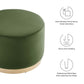 Tilden Large 23’ Round Performance Velvet Upholstered Ottoman - No Shipping Charges MDY-EEI-6646-ALA-NAT