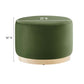 Tilden Large 23’ Round Performance Velvet Upholstered Ottoman - No Shipping Charges MDY-EEI-6646-ALA-NAT