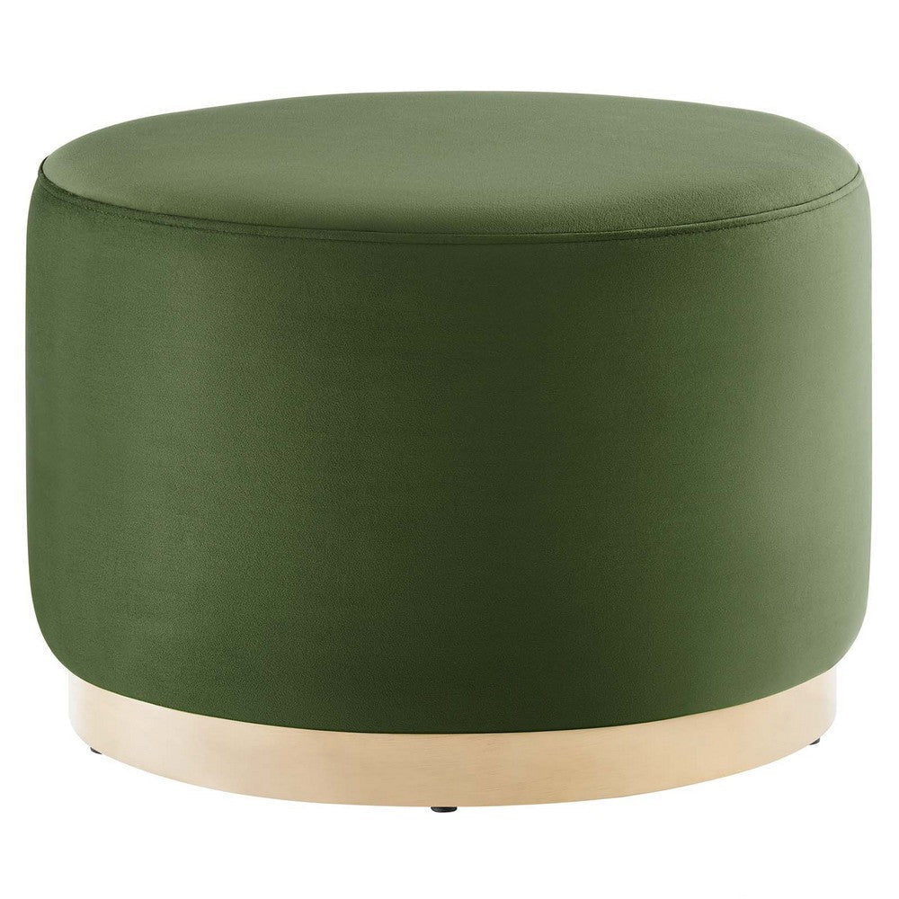 Tilden Large 23’ Round Performance Velvet Upholstered Ottoman - No Shipping Charges MDY-EEI-6646-ALA-NAT