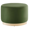 Tilden Large 23’ Round Performance Velvet Upholstered Ottoman - No Shipping Charges MDY-EEI-6646-ALA-NAT