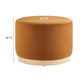 Tilden Large 23’ Round Performance Velvet Upholstered Ottoman - No Shipping Charges MDY-EEI-6646-ALA-NAT