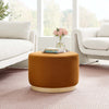 Tilden Large 23’ Round Performance Velvet Upholstered Ottoman - No Shipping Charges MDY-EEI-6646-RUS-NAT