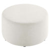 Callum Large 29’ Round Woven Heathered Fabric Upholstered Ottoman - No Shipping Charges MDY-EEI-6647-HEI