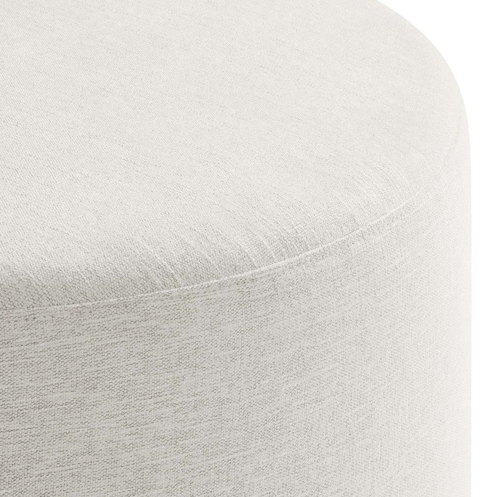 Callum Large 29" Round Woven Heathered Fabric Upholstered Ottoman 