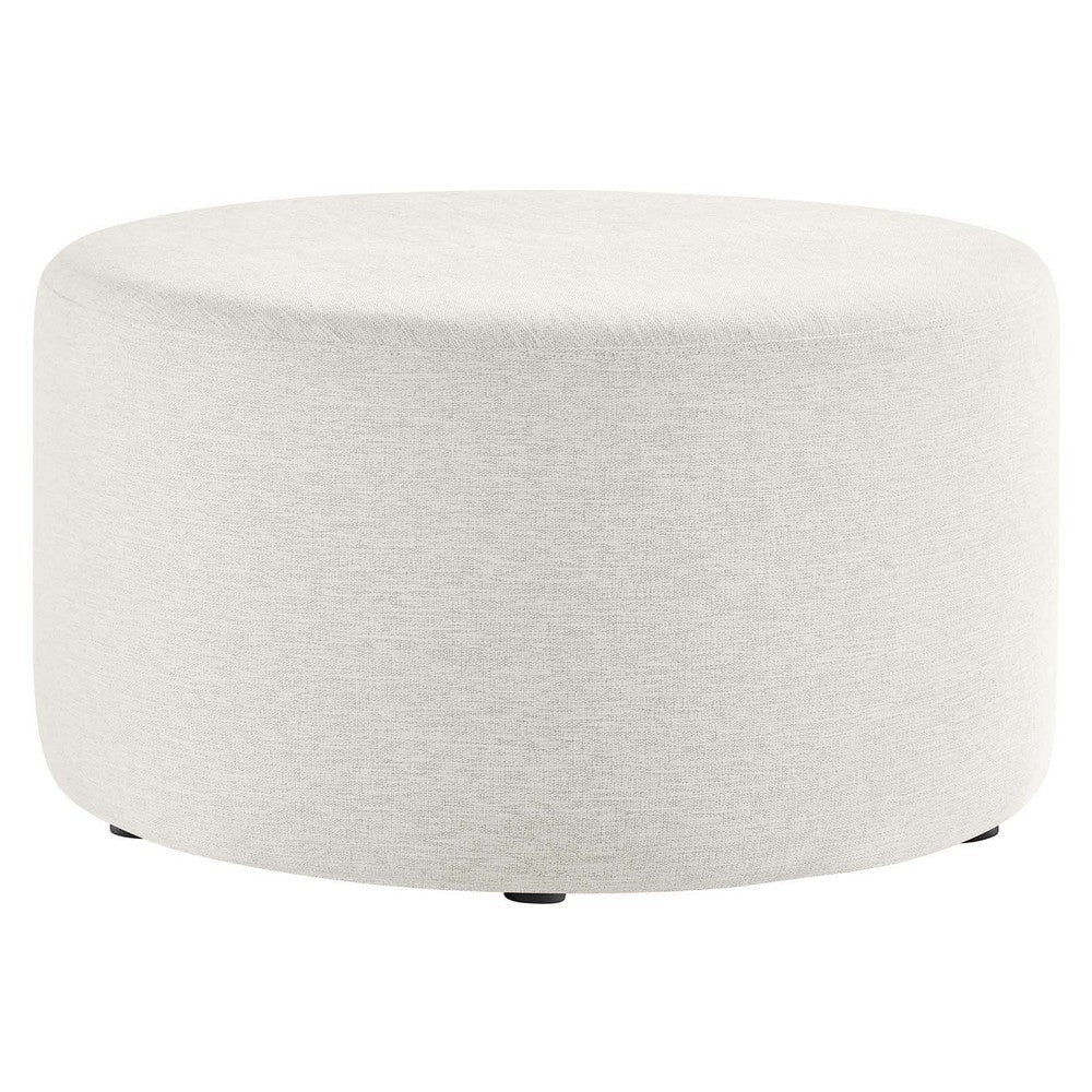 Callum Large 29’ Round Woven Heathered Fabric Upholstered Ottoman - No Shipping Charges MDY-EEI-6647-HEA