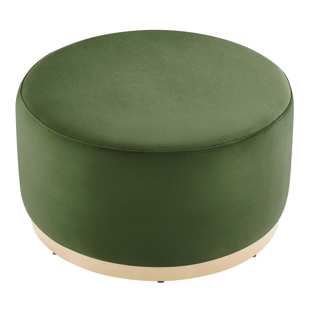 Tilden Large 29’ Round Performance Velvet Upholstered Ottoman - No Shipping Charges MDY-EEI-6648-ALA-NAT