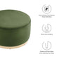 Tilden Large 29’ Round Performance Velvet Upholstered Ottoman - No Shipping Charges MDY-EEI-6648-ALA-NAT