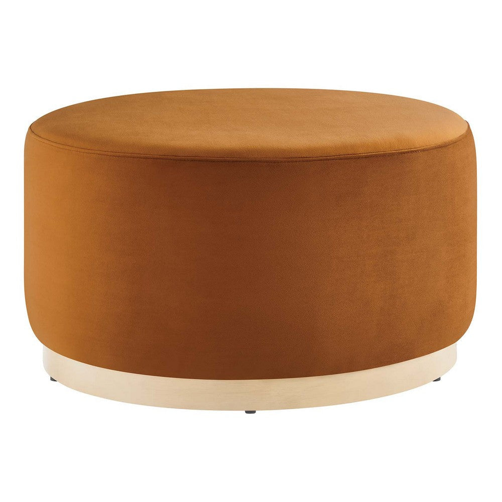 Tilden Large 29’ Round Performance Velvet Upholstered Ottoman - No Shipping Charges MDY-EEI-6648-ALA-NAT