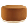 Tilden Large 29’ Round Performance Velvet Upholstered Ottoman - No Shipping Charges MDY-EEI-6648-ALA-NAT