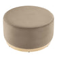 Tilden Large 29’ Round Performance Velvet Upholstered Ottoman - No Shipping Charges MDY-EEI-6648-ALA-NAT