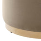 Modway Tilden 29 Inch Round Performance Velvet Upholstered Ottoman in Taupe Natural - Round Ottoman Coffee Table for Living Room - Large