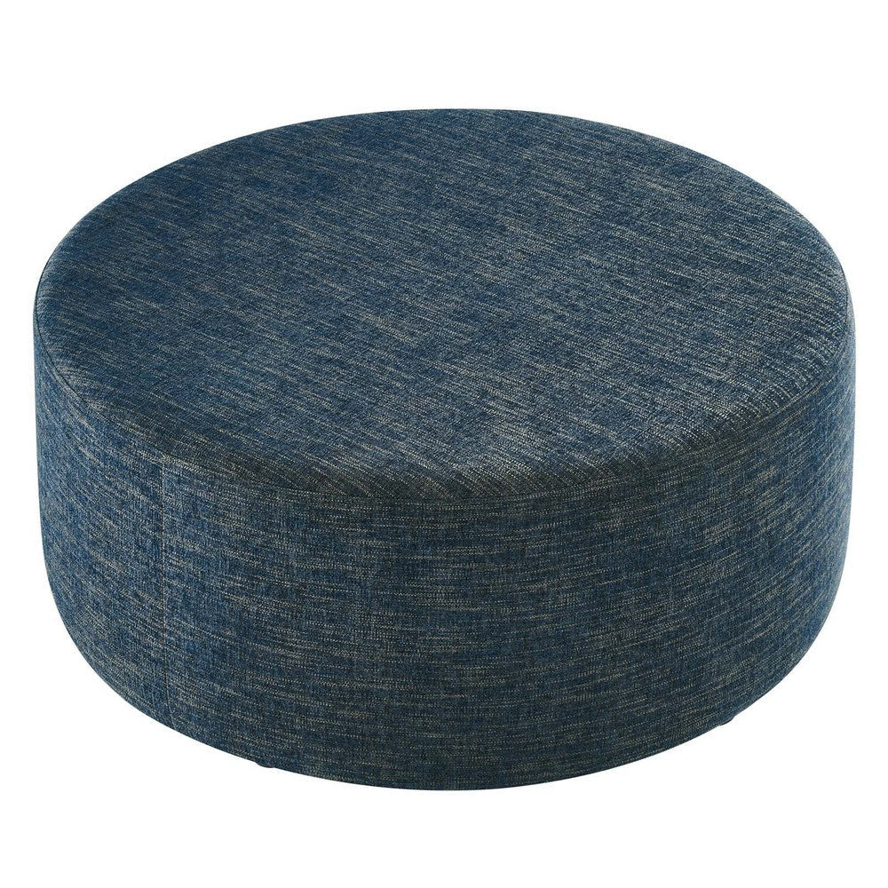 Callum Large 38’ Round Woven Heathered Fabric Upholstered Ottoman - No Shipping Charges MDY-EEI-6649-HEA