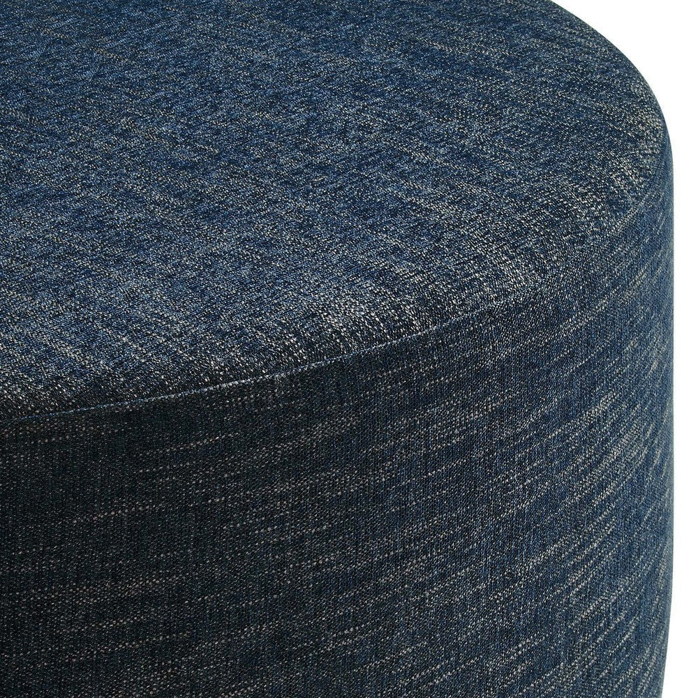 Callum Large 38’ Round Woven Heathered Fabric Upholstered Ottoman - No Shipping Charges MDY-EEI-6649-HEA