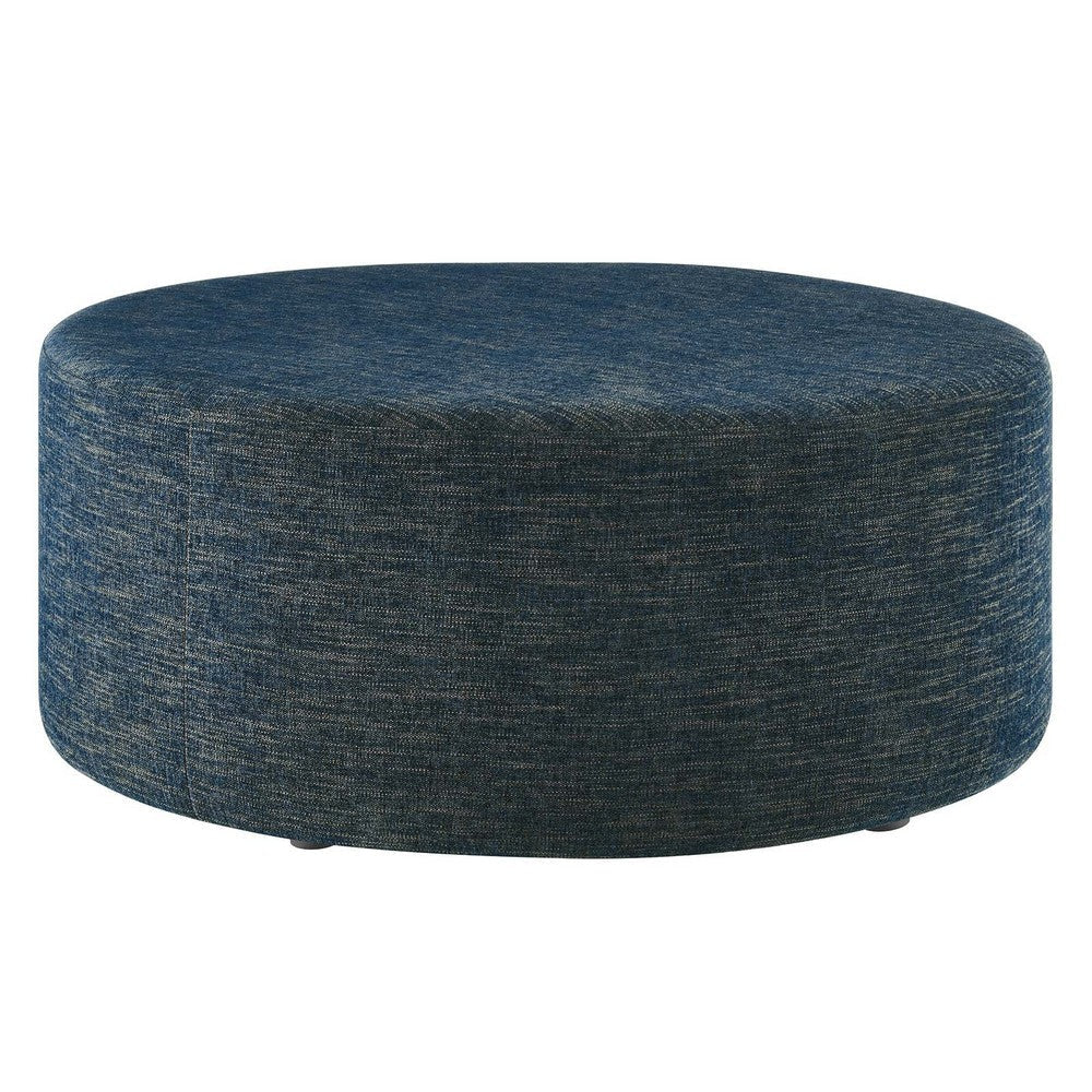 Callum Large 38’ Round Woven Heathered Fabric Upholstered Ottoman - No Shipping Charges MDY-EEI-6649-HEA