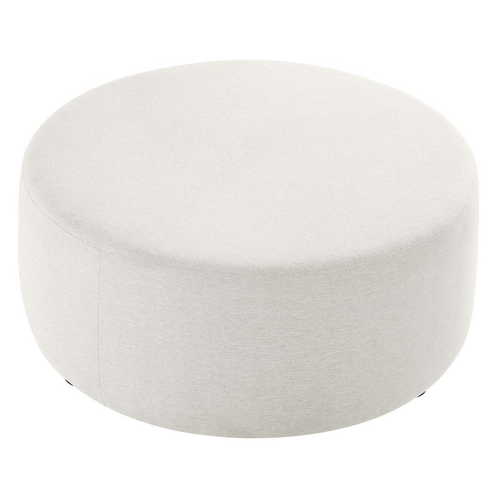 Callum Large 38’ Round Woven Heathered Fabric Upholstered Ottoman - No Shipping Charges MDY-EEI-6649-HEA