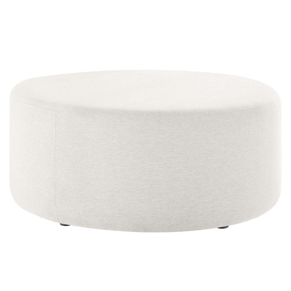 Callum Large 38’ Round Woven Heathered Fabric Upholstered Ottoman - No Shipping Charges MDY-EEI-6649-HEA