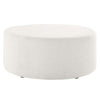 Modway Callum 38 Inch Round Ottoman in Ivory Fabric - Heathered Woven Fabric - Versatile Upholstered Coffee Table and Footrest - Couch Ottoman - Living Room Accent Table