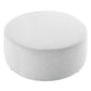 Modway Callum 38 Inch Round Ottoman in Heathered Weave Light Gray - Heathered Woven Fabric - Versatile Upholstered Coffee Table