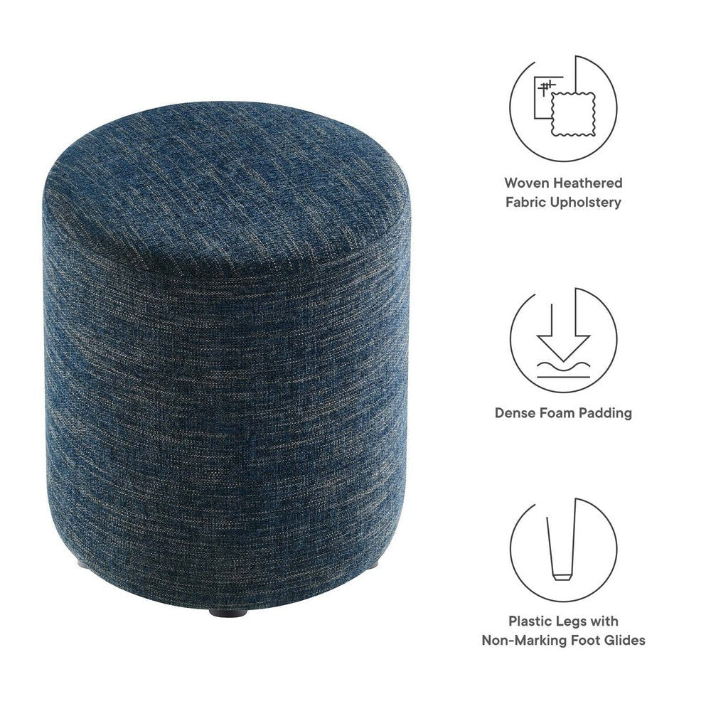 Callum 16’ Round Woven Heathered Fabric Upholstered Ottoman - No Shipping Charges MDY-EEI-6651-HEA