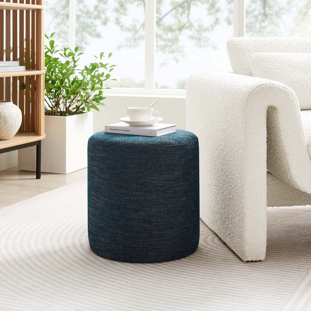 Callum 16’ Round Woven Heathered Fabric Upholstered Ottoman - No Shipping Charges MDY-EEI-6651-HEA