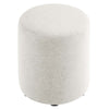 Modway Callum 16 Inch Round Ottoman in Ivory Fabric - Woven Heathered Fabric - Upholstered Ottoman for Living Room - Ottoman Side Table