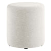 Modway Callum 16 Inch Round Ottoman in Ivory Fabric - Woven Heathered Fabric - Upholstered Ottoman for Living Room - Ottoman Side Table, Vanity Seat, Accent Table or Footrest Ottoman