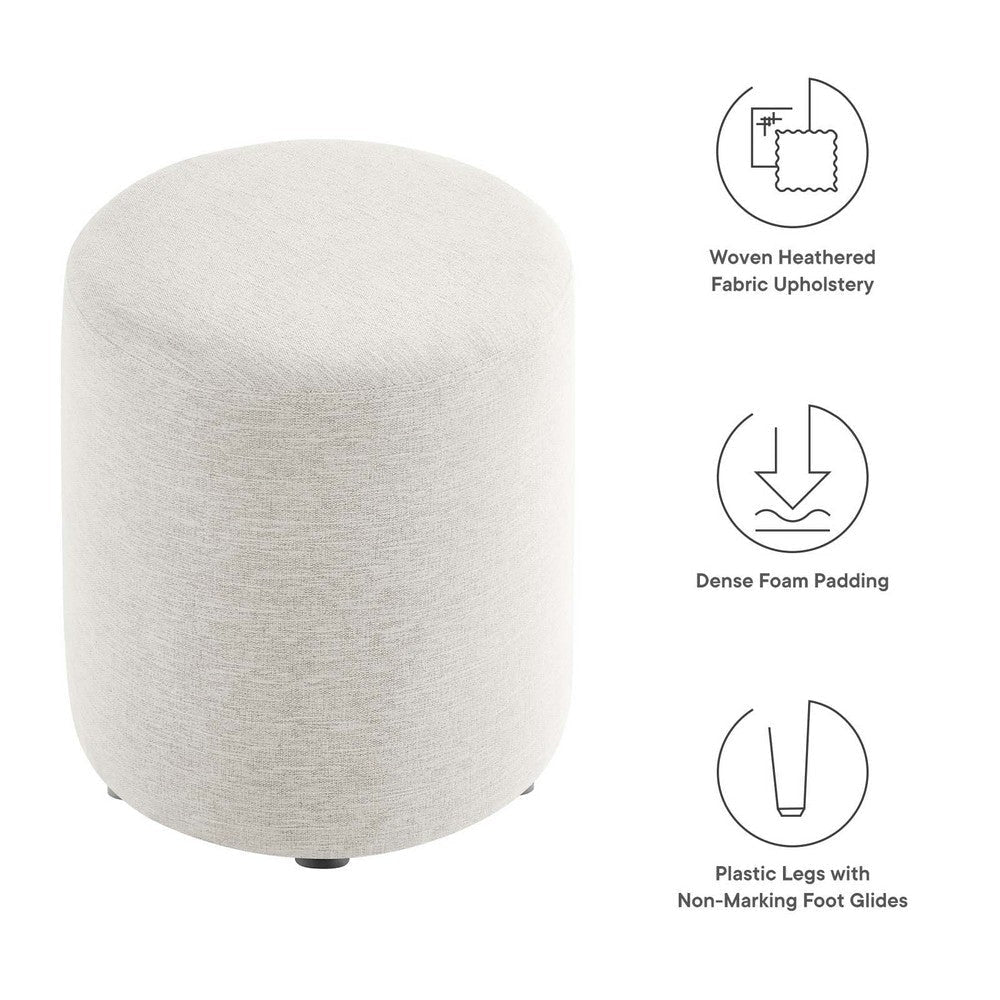 Callum 16’ Round Woven Heathered Fabric Upholstered Ottoman - No Shipping Charges MDY-EEI-6651-HEA