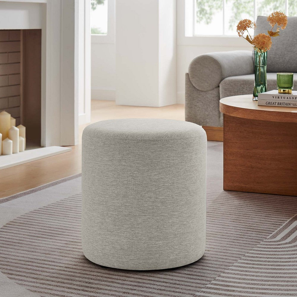 Callum 16’ Round Woven Heathered Fabric Upholstered Ottoman - No Shipping Charges MDY-EEI-6651-HEA