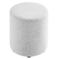 Modway Callum 16 Inch Round Ottoman in Heathered Weave Light Gray - Woven Heathered Fabric - Upholstered Ottoman for Living Room - Ottoman