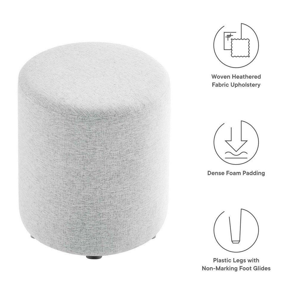 Callum 16’ Round Woven Heathered Fabric Upholstered Ottoman - No Shipping Charges MDY-EEI-6651-HEA