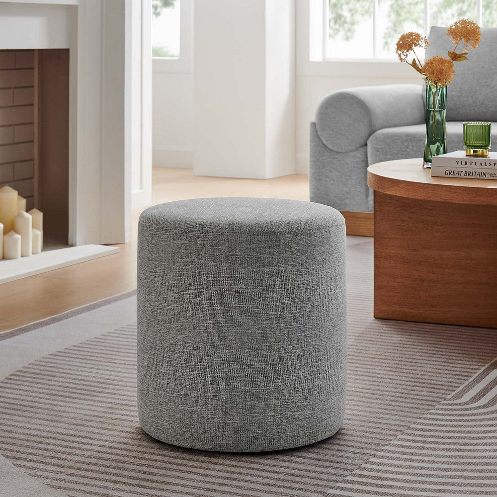 Callum 16’ Round Woven Heathered Fabric Upholstered Ottoman - No Shipping Charges MDY-EEI-6651-HEA