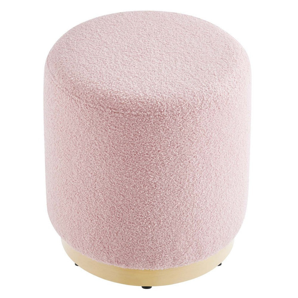 Tilden 16’ Round Sherpa Upholstered Ottoman - No Shipping Charges MDY-EEI-6653-BLO-NAT