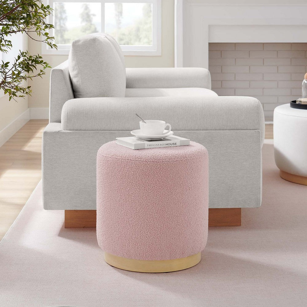 Tilden 16’ Round Sherpa Upholstered Ottoman - No Shipping Charges MDY-EEI-6653-BLO-NAT