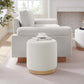 Tilden 16’ Round Sherpa Upholstered Ottoman - No Shipping Charges MDY-EEI-6653-BLO-NAT