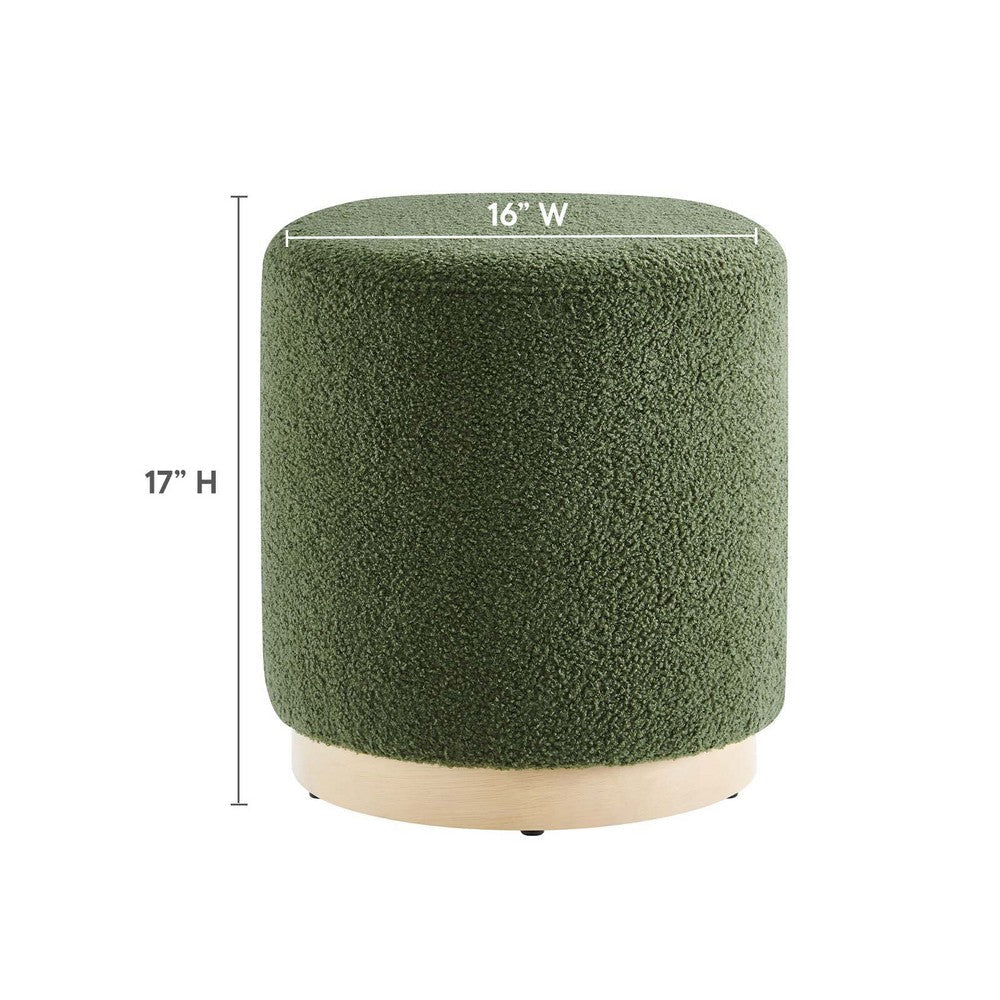 Tilden 16’ Round Sherpa Upholstered Ottoman - No Shipping Charges MDY-EEI-6653-BLO-NAT