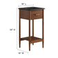 Modway Zaire 18” Mid-Century Bathroom Vanity Washstand in Walnut Black with Ceramic Sink Basin 18 Inches MDY-EEI-6659-WAL-BLK