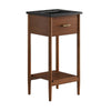 Modway Zaire 18” Mid-Century Bathroom Vanity Washstand in Walnut Black with Ceramic Sink Basin, 18 Inches