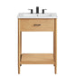 Modway Zaire 24” Mid-Century Bathroom Vanity Washstand in Natural White with Ceramic Sink Basin 24 Inches MDY-EEI-6660-NAT-WHI