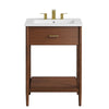 Modway Zaire 24” Mid-Century Bathroom Vanity Washstand in Walnut White with Ceramic Sink Basin 24 Inches MDY-EEI-6660-WAL-WHI