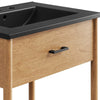 Modway Zaire 24” Mid-Century Bathroom Vanity Washstand in Natural Black with Ceramic Sink Basin 24 Inches MDY-EEI-6661-NAT-BLK