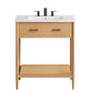 Modway Zaire 30” Mid-Century Bathroom Vanity Washstand in Natural White with Ceramic Sink Basin 30 Inches MDY-EEI-6662-NAT-WHI