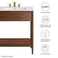 Modway Zaire 30” Mid-Century Bathroom Vanity Washstand in Walnut White with Ceramic Sink Basin 30 Inches MDY-EEI-6662-WAL-WHI