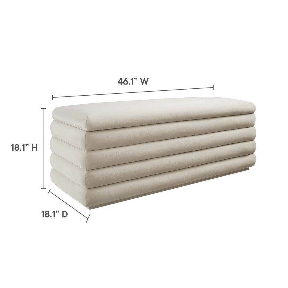 Mezzo Upholstered Performance Velvet Storage Bench - No Shipping Charges MDY-EEI-6664-ALM