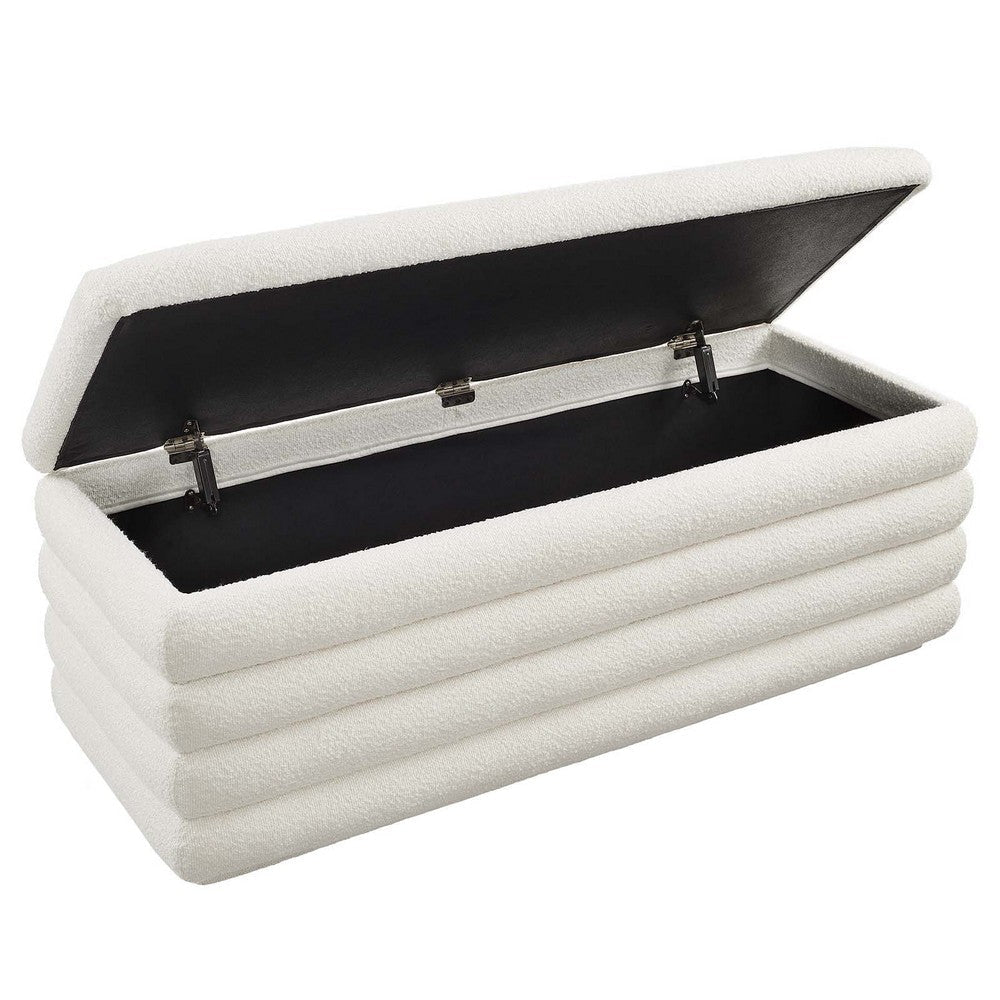 Mezzo Boucle Upholstered Storage Bench - No Shipping Charges MDY-EEI-6665-CLO