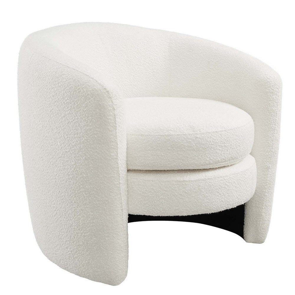 Affinity Upholstered Boucle Fabric Curved Back Armchair - No Shipping Charges MDY-EEI-6666-CLO