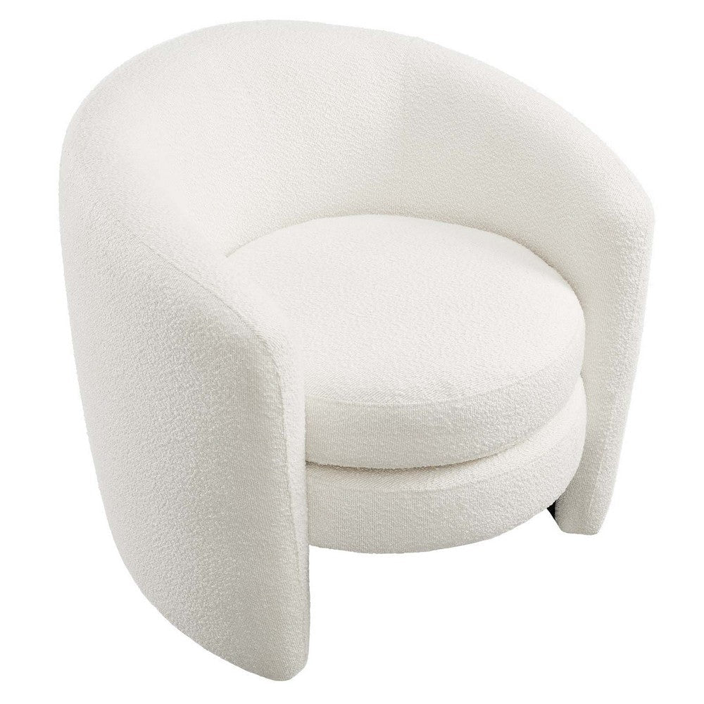 Affinity Upholstered Boucle Fabric Curved Back Armchair - No Shipping Charges MDY-EEI-6666-CLO